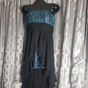 Black and Sequins hi/low dress
